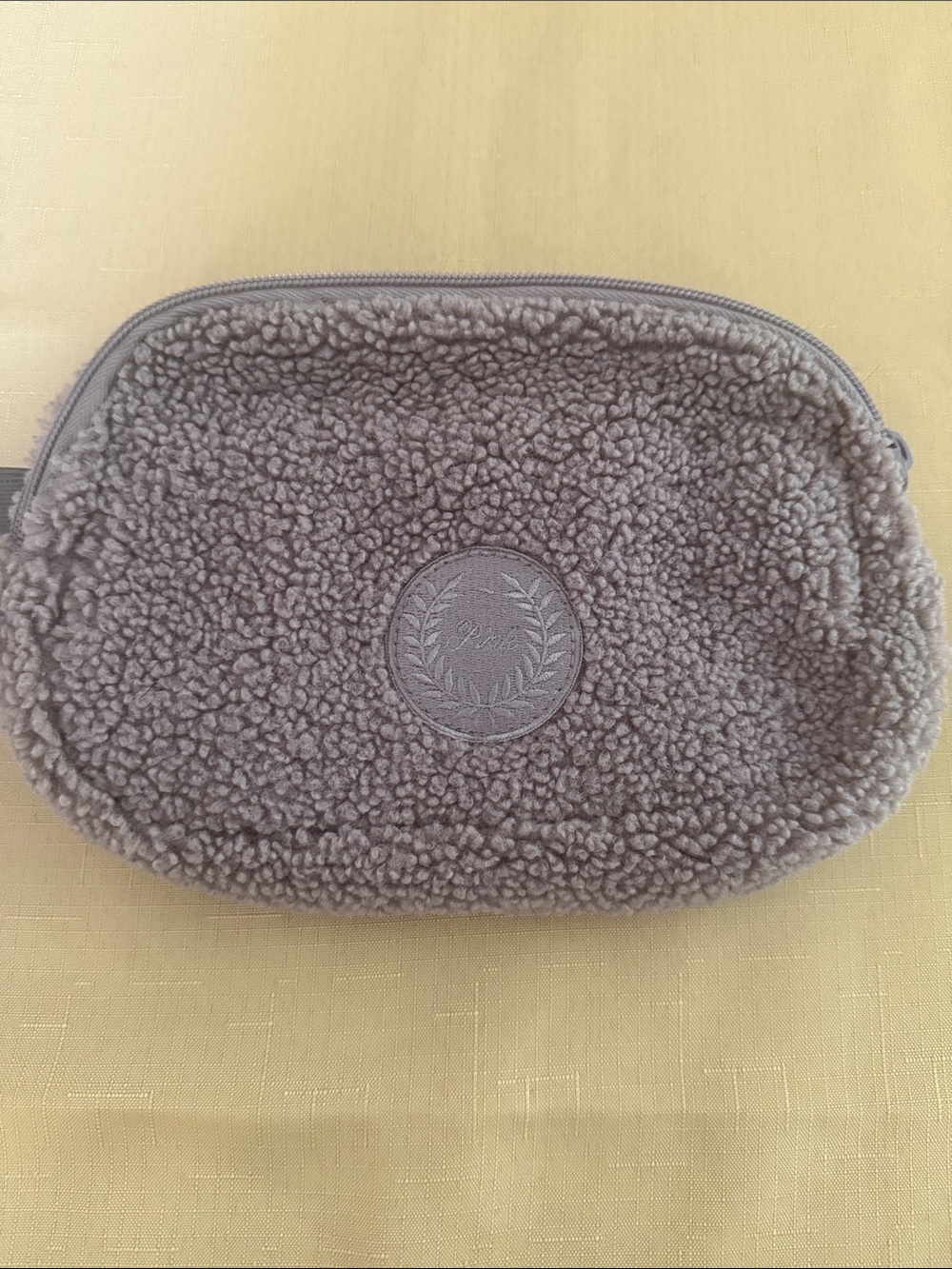 PINK Victoria's Secret Taupe Sherpa Travel Pouch